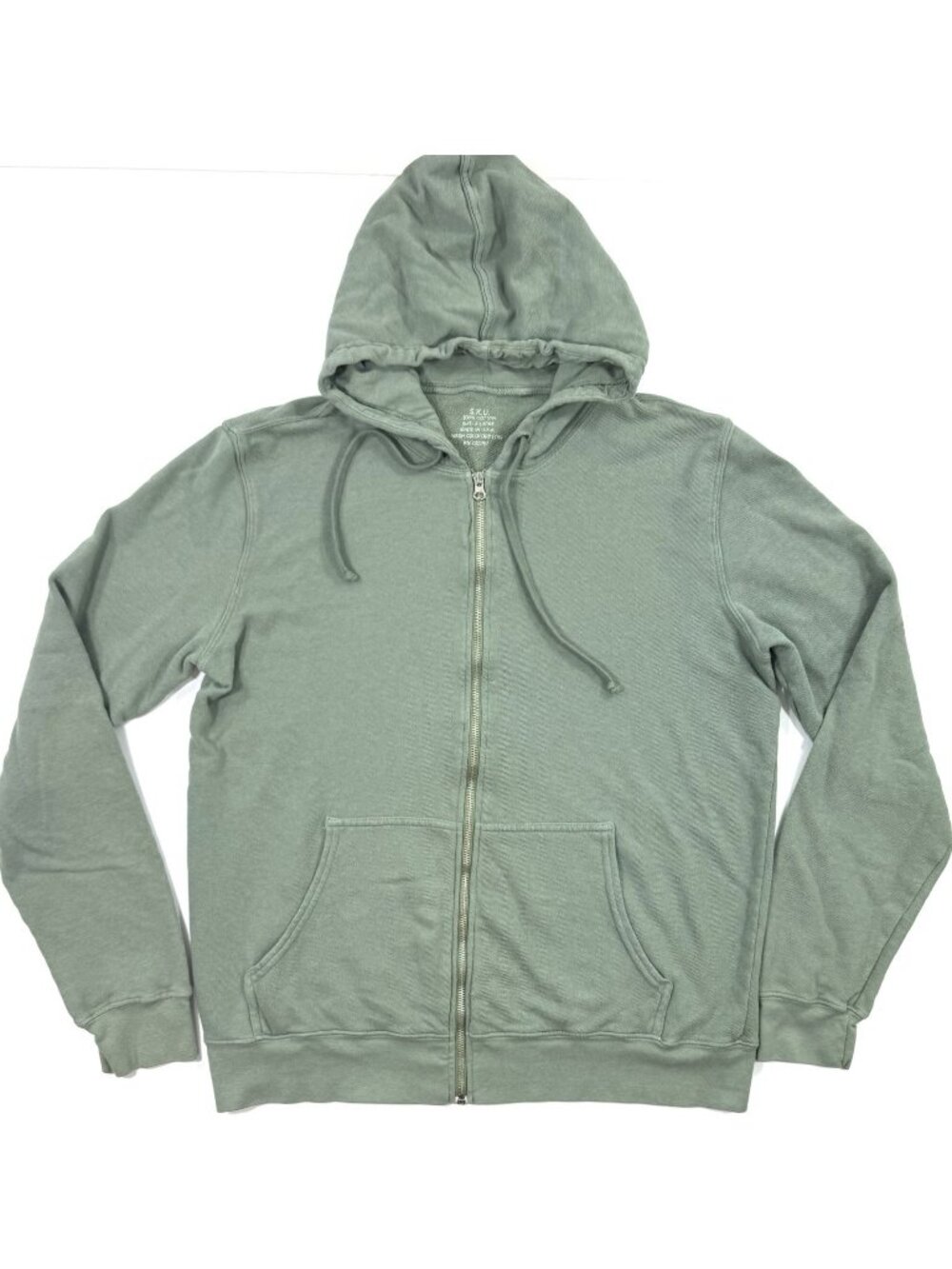 Save Khaki United Mens Full Zip Hoodie Size XL Sweatshirt S.K.U. French Terry